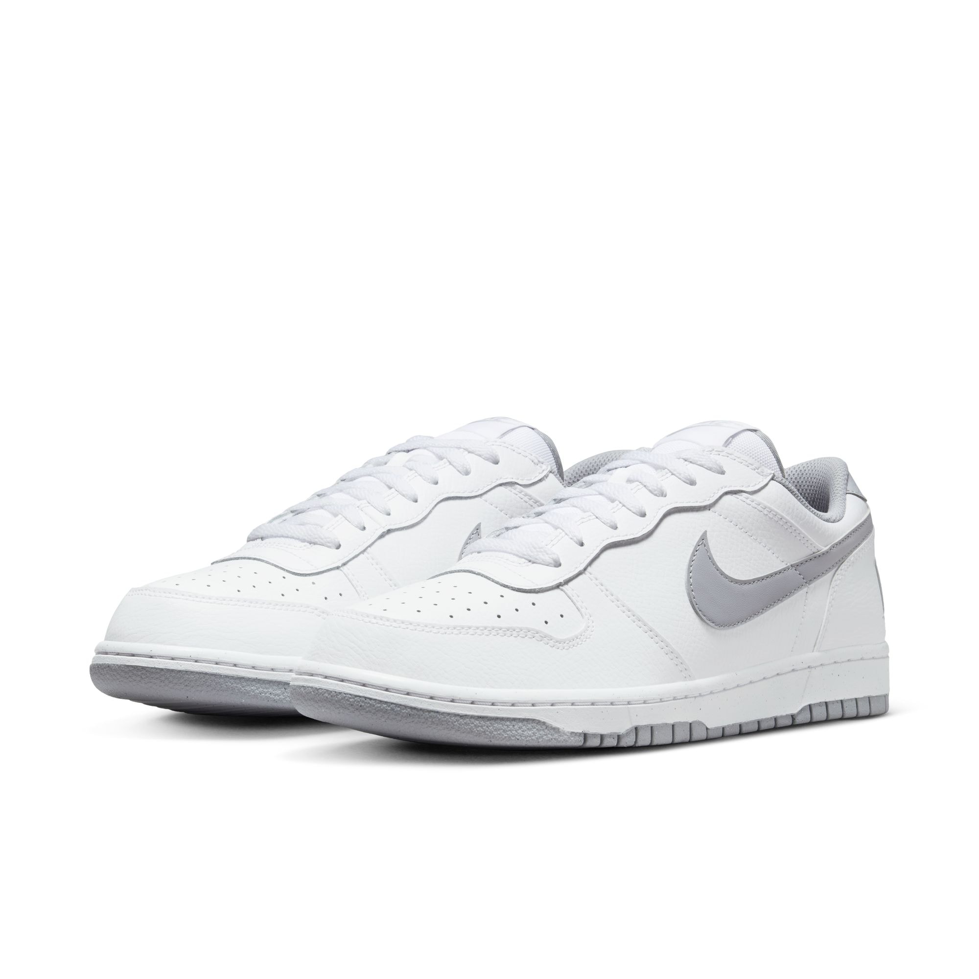 Sneaker NIKE SPORTSWEAR "BIG LOW", Herren, Gr. 40, weiß, wolf grau, Leder, Synthetik, Schuhe Sneaker