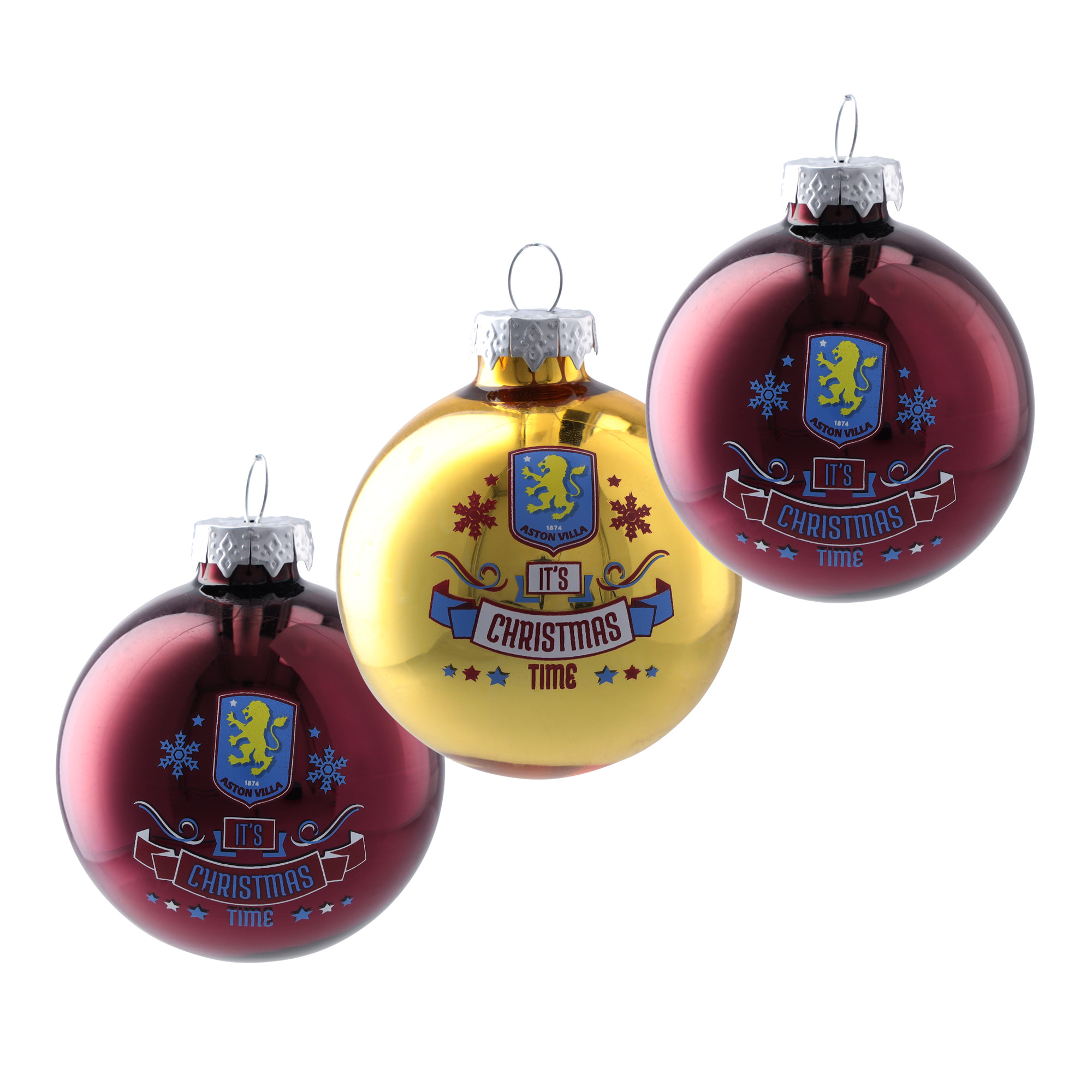 Aston Villa Weihnachtskugel-Set – 3er-Pack Image