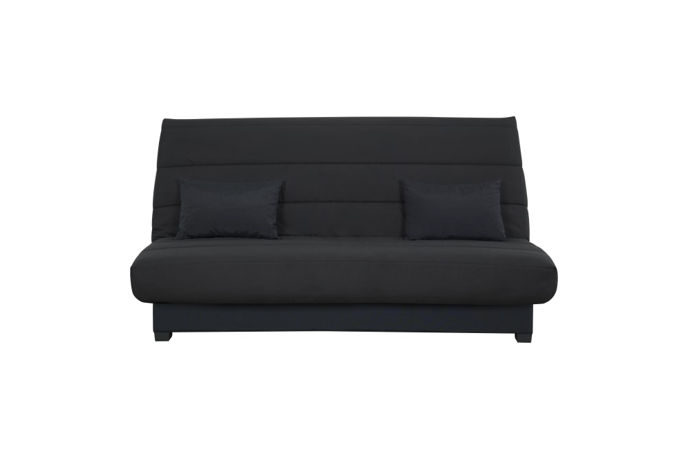 Banquette convertible clic clac 2 places rangement intégré pearl noir