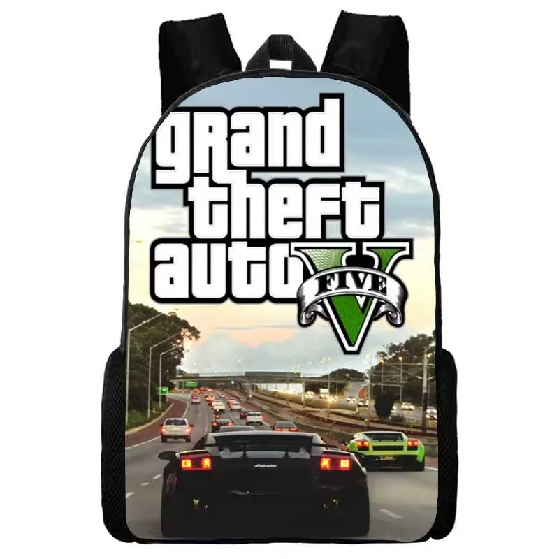 Mochila pour Grand Theft Auto Collage sacs d'école pour garçon filles étanche collège école aventure jeu GTA sac impression Bookbag