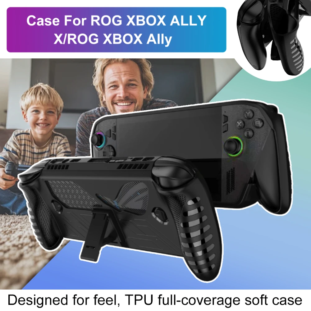 For ROG XBOX Ally/for ROG XBOX Ally X Game Console Handheld TPU Protective Case W/ Back Bracket Shockproof Protective Skin Cover