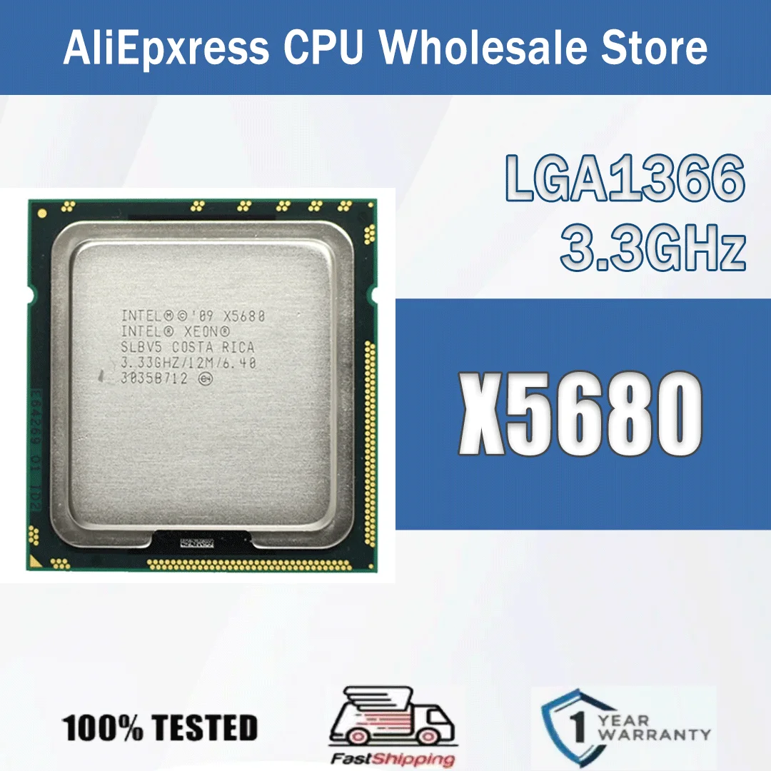 Intel Xeon X5680 3,3 GHz 6 Kerne 12 Threads 12 M 130 W Computer CPU Prozessor Server X5680 Paket LGA 1366 Image