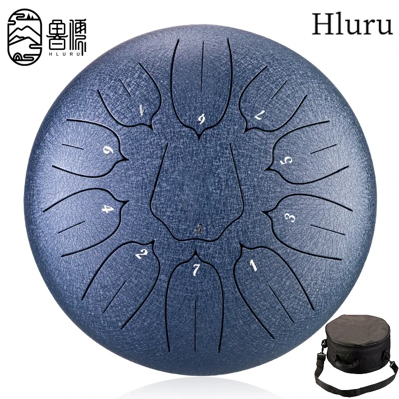 Hluru Steel Tongue Drum 10 Zoll 11 Noten Key D Tank Drum Glucophone Handpan Meditation Yoga Image