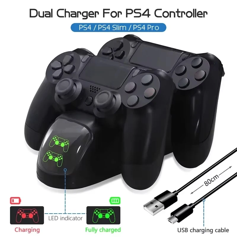 Daten frog ps4 ladestation controller ladegerät für wireless ps4 usb dual dock station für playstation 4 slim/ps4 pro Image