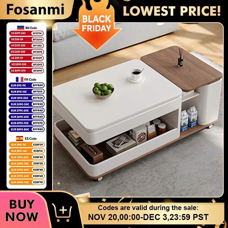 Multifunktionale Aufbewahrung, Wohnzimmer-Teetische, moderner Couchtisch für Zuhause mit Rollen, stilvoller kompakter Mitteltisch für Wohnungen