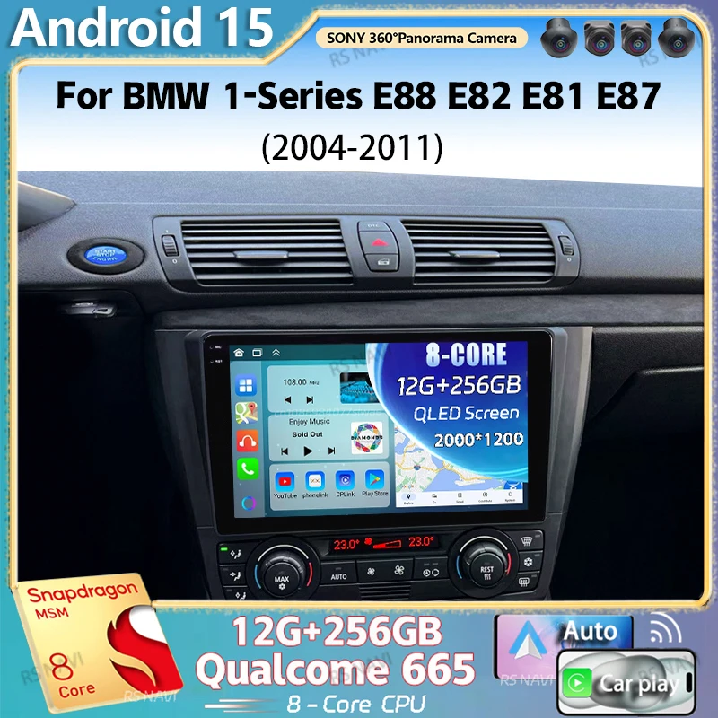 Android 15 Für BMW 1-Serie E88 E82 E81 E87 2004 - 2011 2K QLED Android Auto Radio multimedia Video Player GPS 4G CarPlay Stereo Image