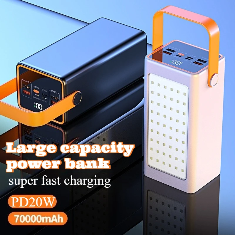 70000 mAh große Kapazität Power Bank PD20W Schnellladegerät 50000 mAh tragbares Ladegerät externer Akku für IPhone 15 Xiaomi Powerbank Image