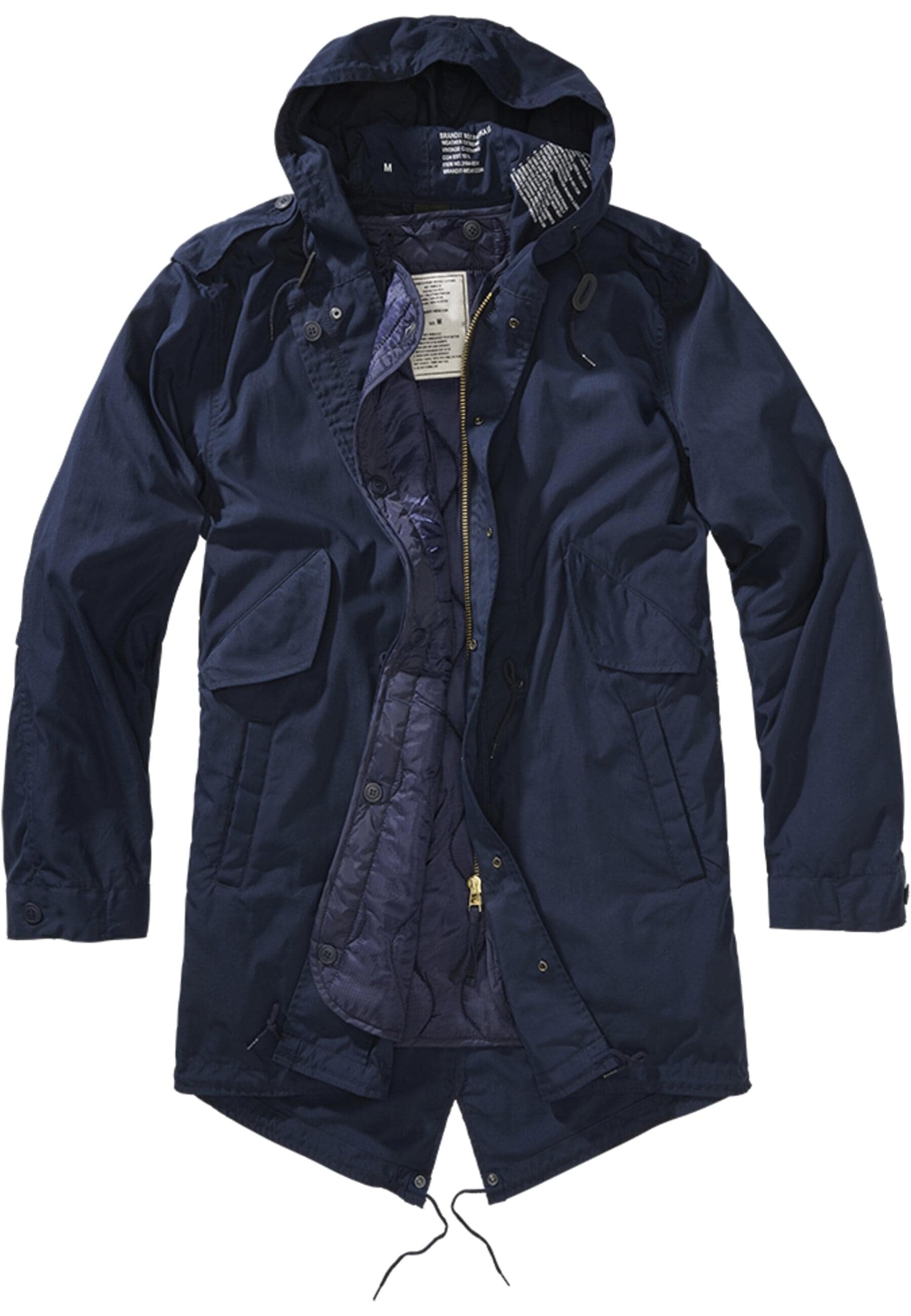 Winterjacke BRANDIT "Brandit Herren M51 US Parka", Herren, Gr. M, navy, 73% Baumwolle, 27% Polyamid, mehrfarbig, normal, ohne Ausschnitt, Jacken Winterjacke