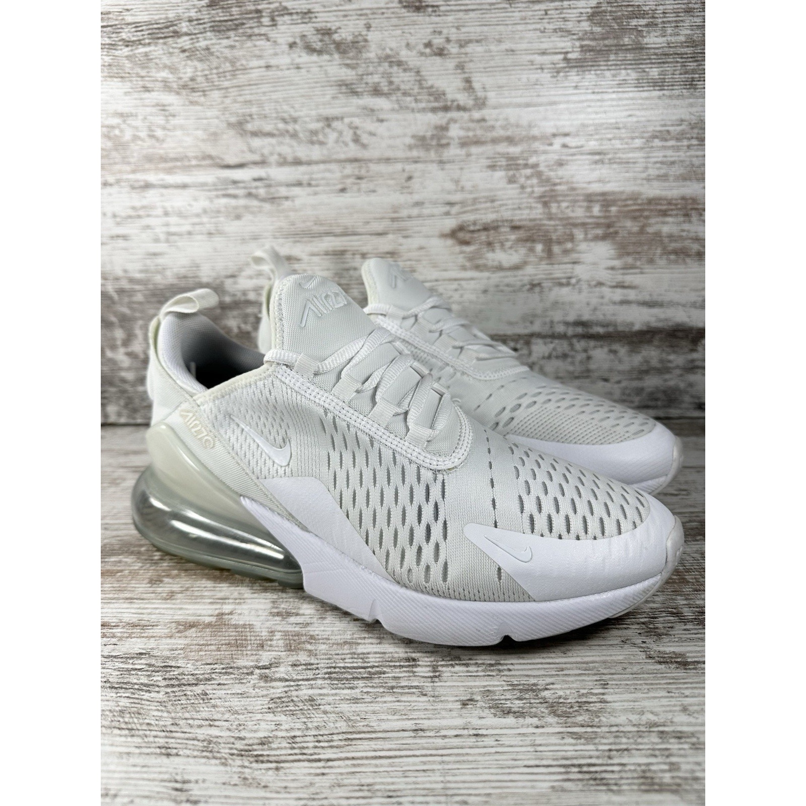 Nike Shoes | Women's Nike Air Max 270 White/Silver Sneakers Sz 8.5 Athletic Gym Euc! | Color: White | Size: 8.5