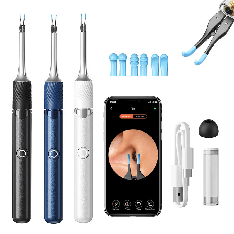 Premium Visual Ear Cleaner With Camera, Safe Ear Wax Removal Tool With Ear Pick & Tweezers white