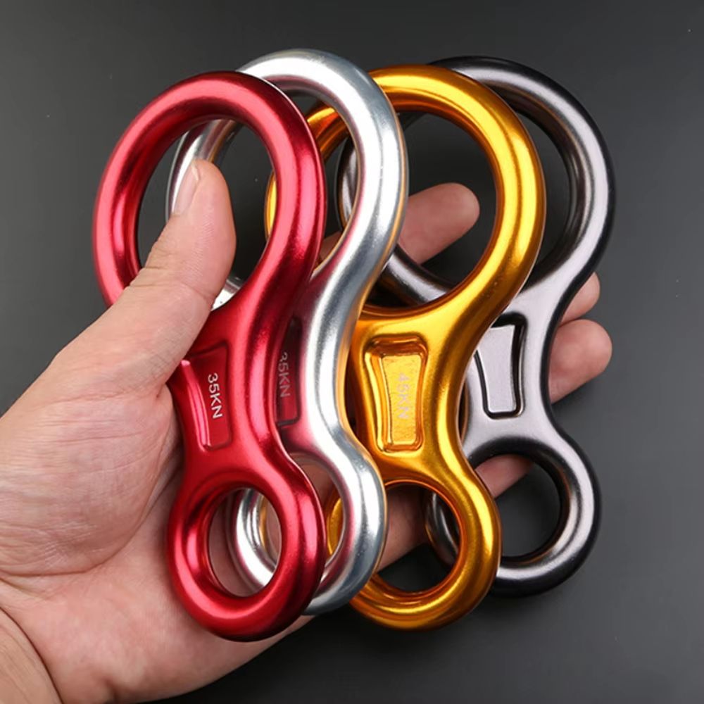 Aluminum Alloy Figure 8 Ring Descender Device For Rock Climbing & Safety red