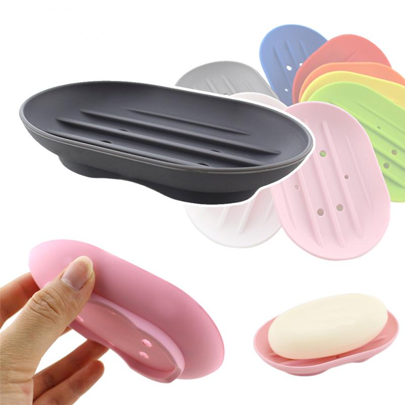 Silicone Flexible Soap Holder Travel, Portable Soap Dish Plate, Bathroom Soap Dish Holder Dish New Fashion Candy Color a Green 1pc