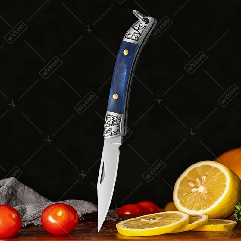 Stainless Steel Mini Knife With Non Slip Handle, Household Kitchen Folding Pocket Knife, Multifunctional Fruit Knife b 1pcs