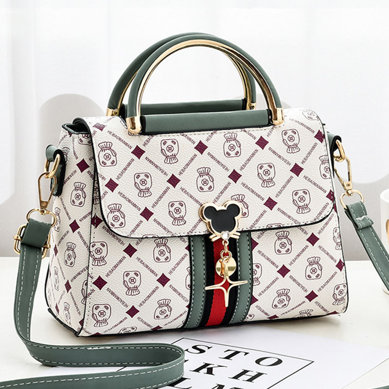 Tote Luxury Designer Handbag, Women Handbags Leather, New Shoulder Bag Women, Printed Monogram Single Shoulder Bag green