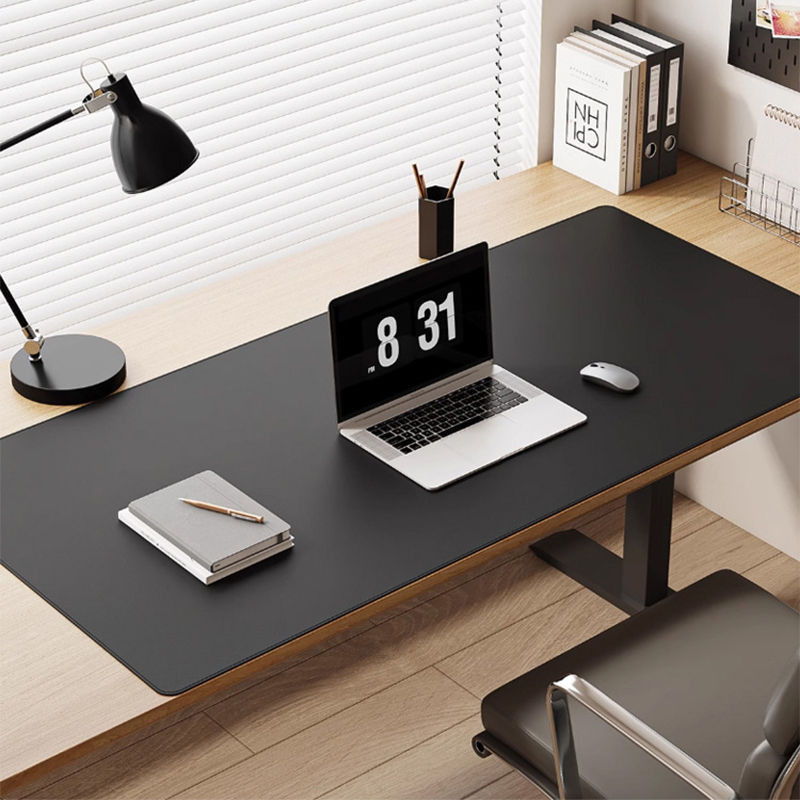 Mouse Pad Large Size Office Desk Protector Mat Leather Waterproof Desktop Keyboard Desk Pad Gaming Mouse Pad PC brown grey 60x30 Cm