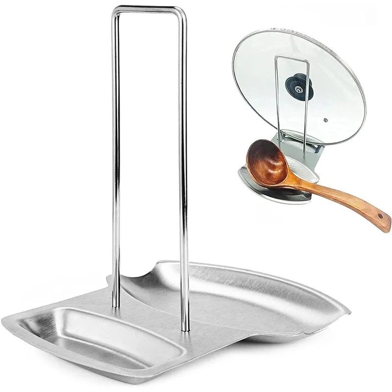 Sleek Stainless Kitchen Lid & Spoon Organizer Rack Sleek Stainless Kitchen Lid & Spoon Organizer Rack