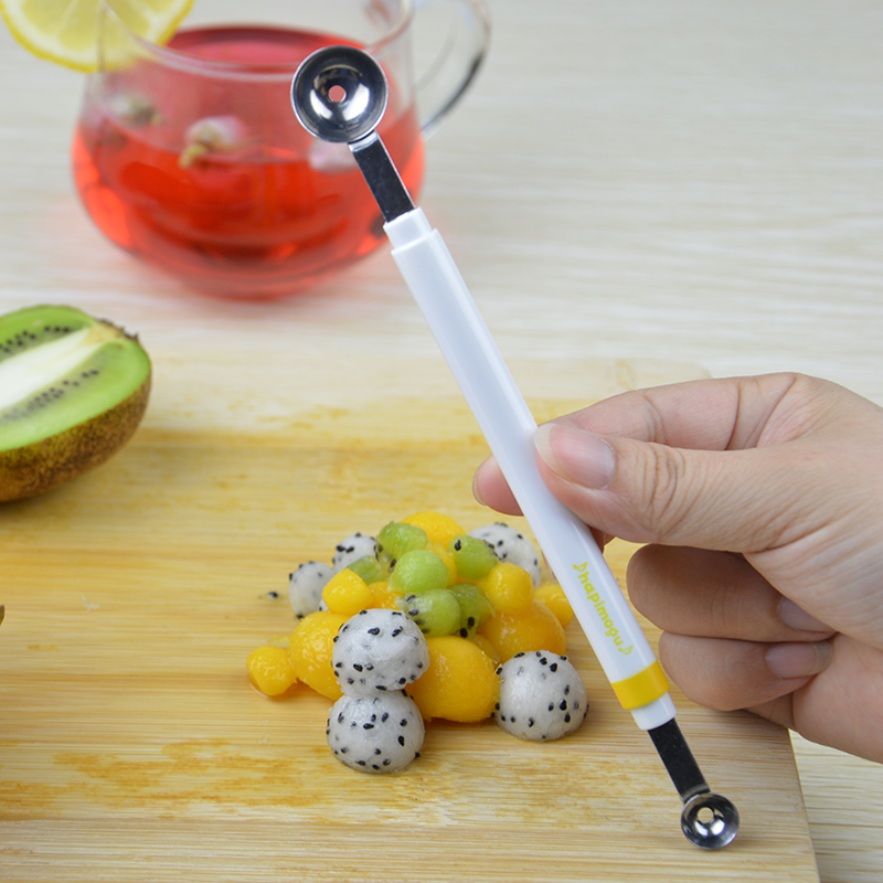 Stainless Steel Double End Cooking Tool, Mini Apple Ball Digger Melon, Kitchen DIY Accessories Gadgets, Spoon Ice Cream Stainless Steel Double End Cooking Tool, Mini Apple Ball Digger Melon, Kitchen DIY Accessories Gadgets, Spoon Ice Cream