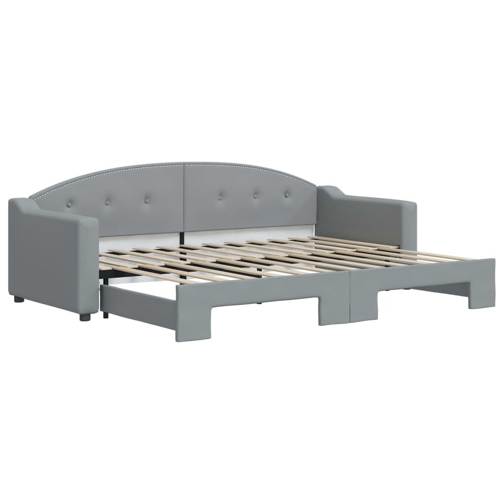 vidaXL Tagesbett Ausziehbar Hellgrau 80x200 cm Stoff Image