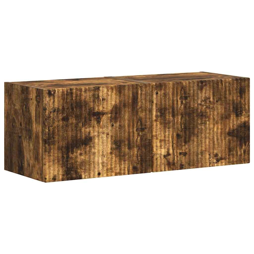 vidaXL TV-Wandschrank 2 pcs Geräucherte Eiche 60 x 31 x 29,5 cm Image