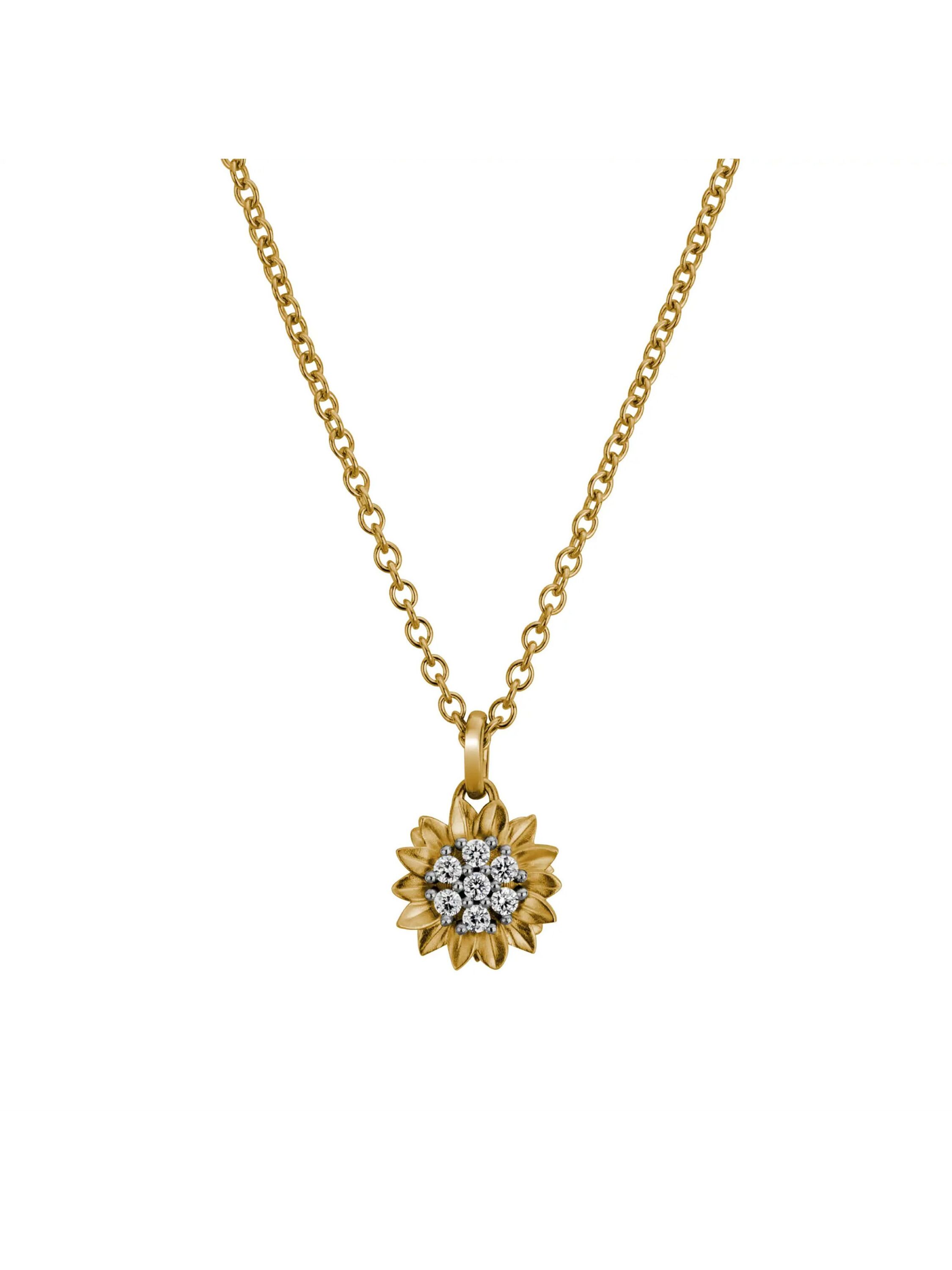 Lyomi Anhänger mit Kette 585/- GG/WG 7 synth. Diam. 0,14ct. Image