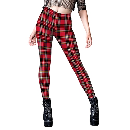 Pantalon Leggings À carreaux Noël Tenue Quotidienne pour Femmes Adultes Noël Mascarade la veille de Noël Soirée Noël Pantalon