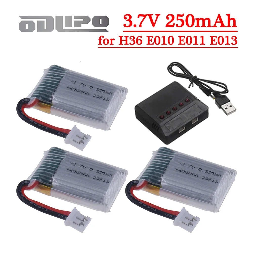 2/3/4/5 stücke 3,7 V 250 mAh Lipo Batterie/Ladegerät Für JJRC H36 E010 E011 E013 Furibee F36 NH010 H36 RC Drohnen Quadcopter Ersatzteile Image