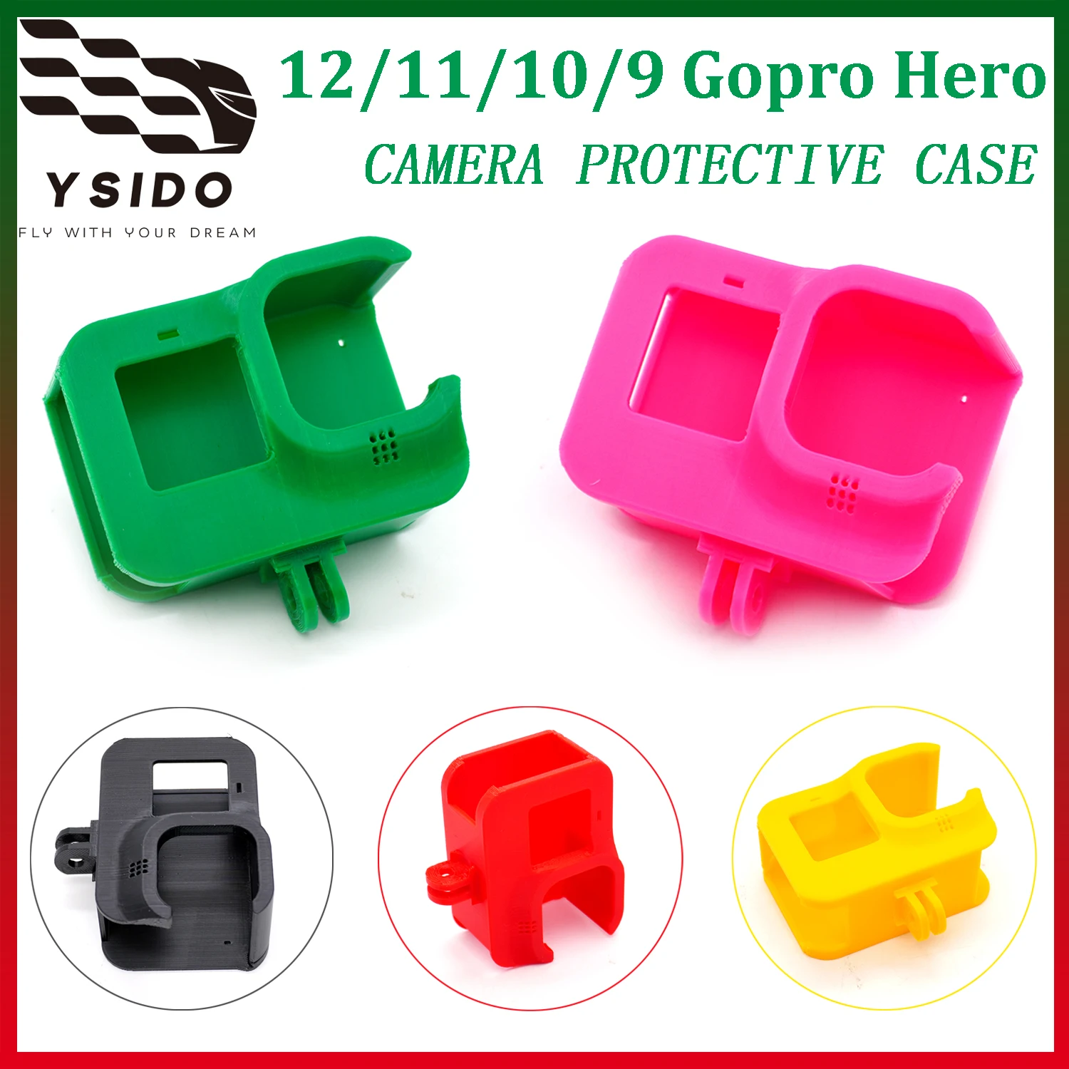 YSIDO Gopro Hero 12/11/10/9 Sport Kamera Objektiv Halterung Rahmen Schutzhülle für Fernbedienung FPV Racing Drone Upgrade Teile Image