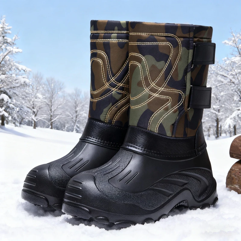 Baumwolle Schuhe Plus Größe Angeln Schuhe Kälte Beständig Warme Schnee Stiefel Outdoor Winter Männer Schuhe Bequeme Lange Stiefel Baumwolle Stiefel