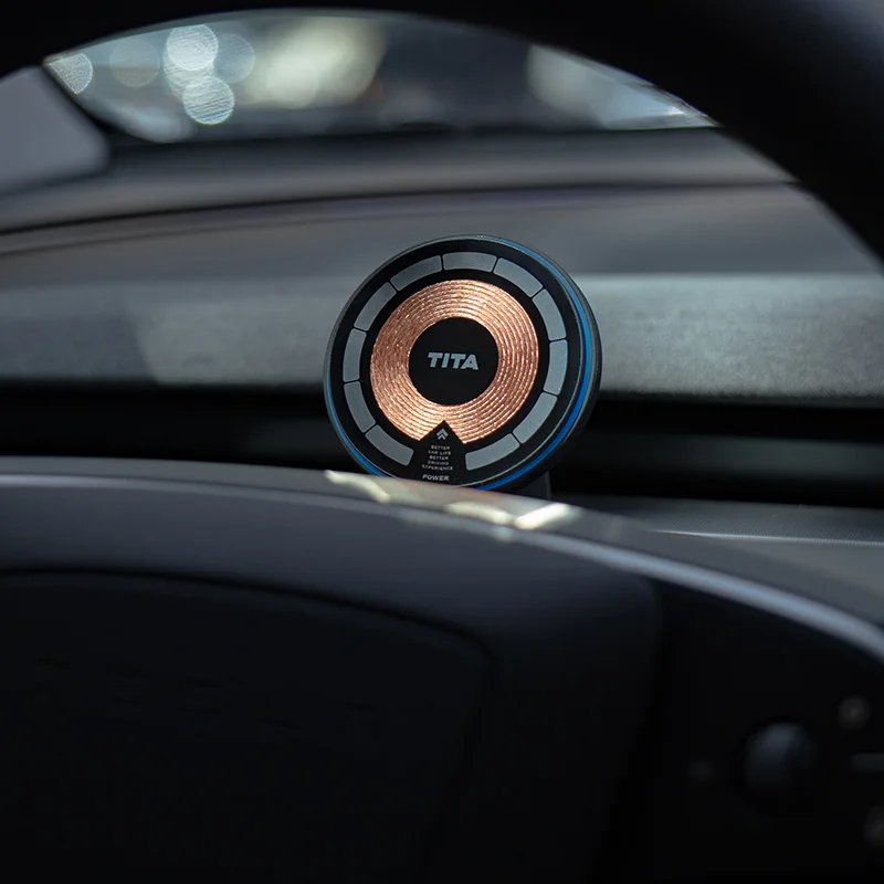 Tita 15W magnetisches kabelloses Auto-Ladegerät mit LED für Tesla Model 3/Y MacSafe für iPhone Xiaomi Magnet Air Vent Mount Telefonhalter Image