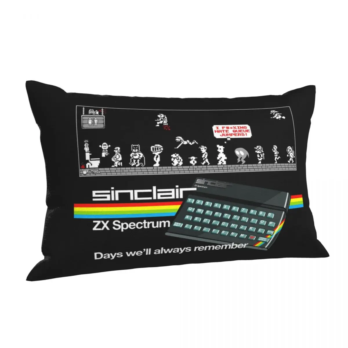 ZX SPECTRUM QUEUE JUMPERS Untersetzer, rechteckiger Kissenbezug, dekorativer Schlafzimmer-Bett-Heimkomfort-Überwurfkissen Image