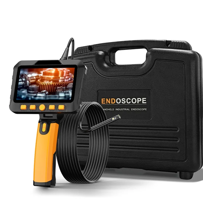 5'' IPS Bildschirm Endoskop Video Auto Inspektion Endoskop Single Dual Triple Autofokus Objektiv Wasserdichte Kamera LEDs mit Werkzeugkoffer Image