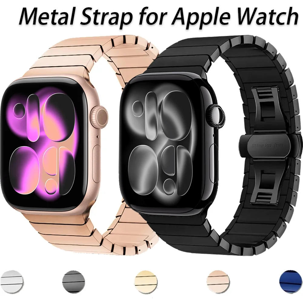 Metall-Link-Armband für Apple Watch Band 49 mm 46 mm 42 mm 45 mm 41 mm 44 mm 40 mm Gürtel iWatch Ultra 3 11 10 9 8 7 6 5 4 SE Correa Image