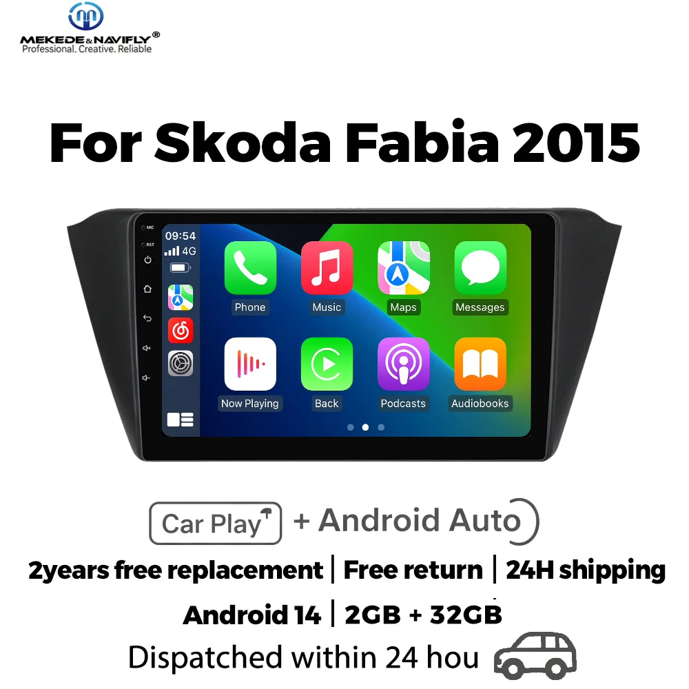 Für Skoda Fabia 3 III 2015 2016-2019 Android 14 Drahtlose Carplay Auto Radio Zentrale Multimedia-Player intelligente Auto systeme Image