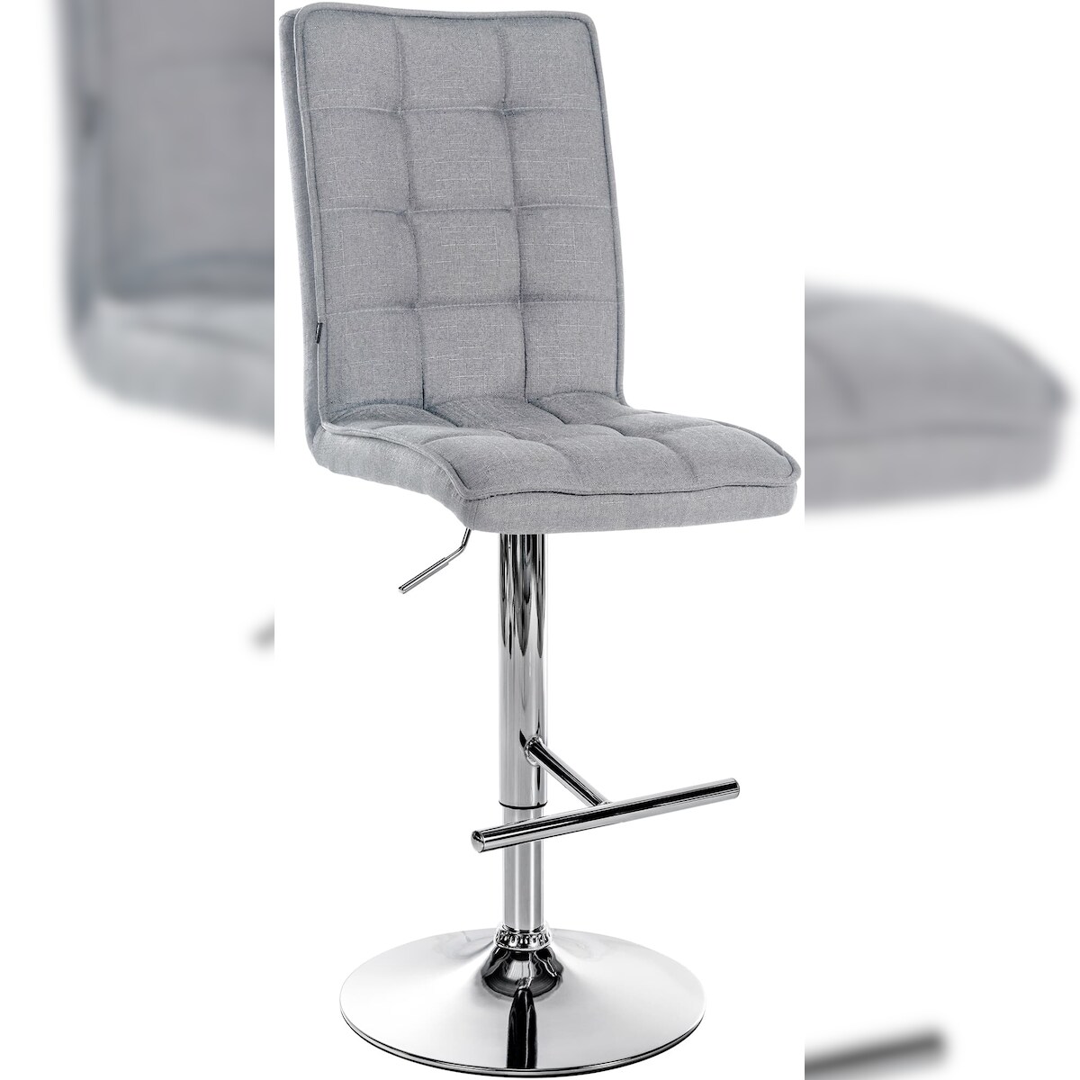 CLP Barhocker Peking Stoff hellgrau/chrom Image