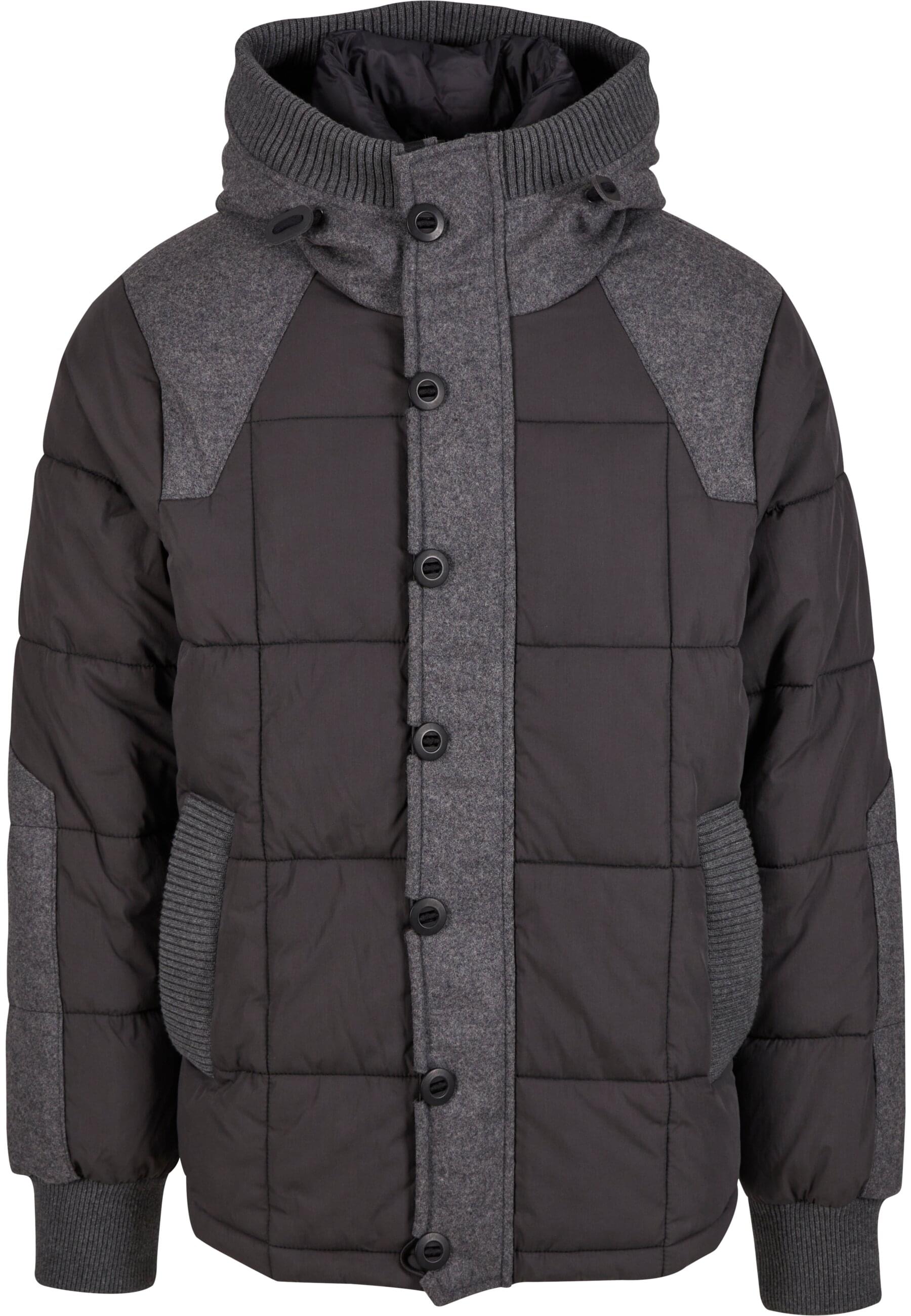 Winterjacke BRANDIT "Brandit Brandit Men Garret Jacket", Herren, Gr. L, schwarz, antracite, 78% Baumwolle, 22% Polyamid, unifarben, normal, ohne Ausschnitt, Jacken Winterjacke