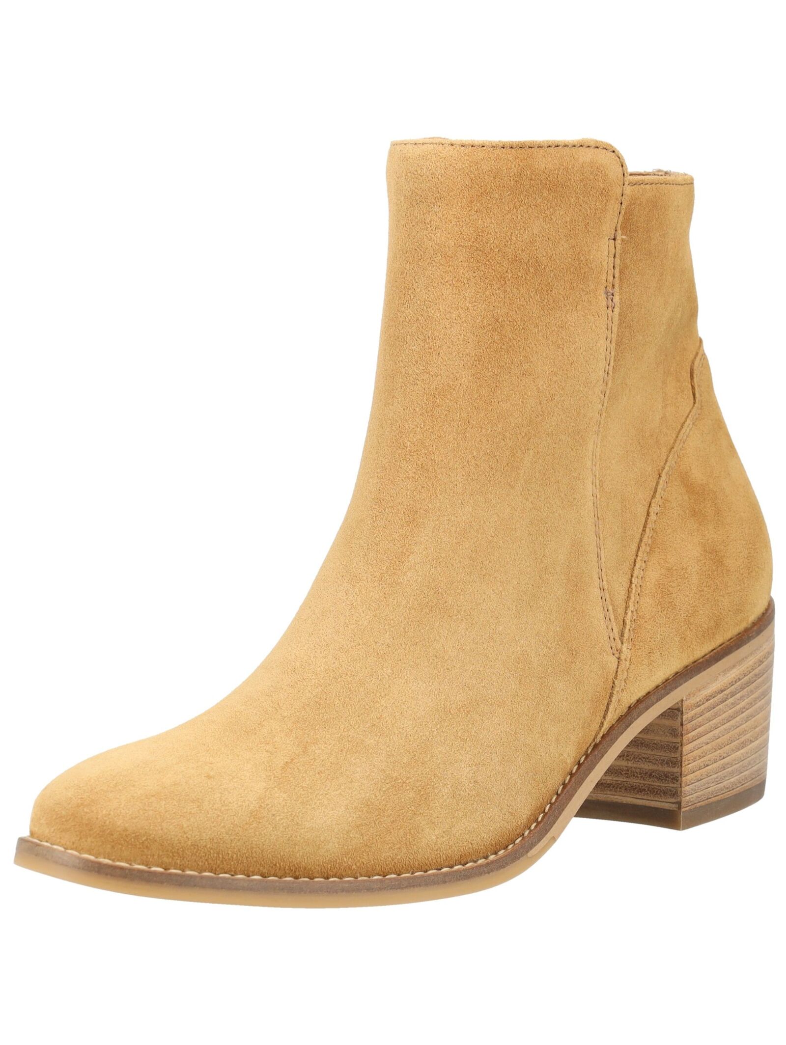 Stiefelette PAUL GREEN "Paul Green Stiefelette Veloursleder", Damen, Gr. 37,5, camel, Veloursleder, Schuhe Stiefelette