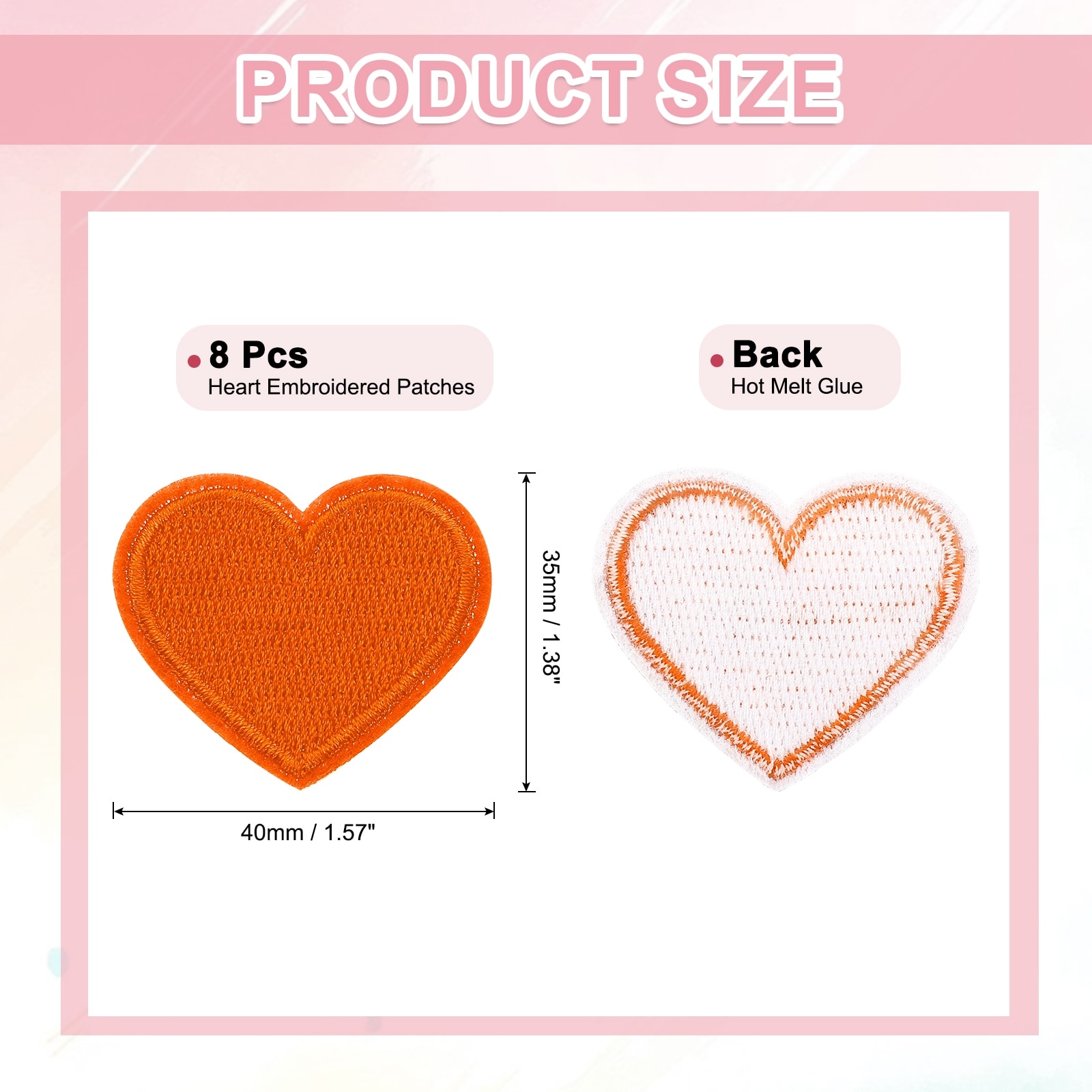 Iron on Heart Patches, Sew on Small Heart Embroidered Patches, Decorative Repair Patch Applique for DIY Crafts