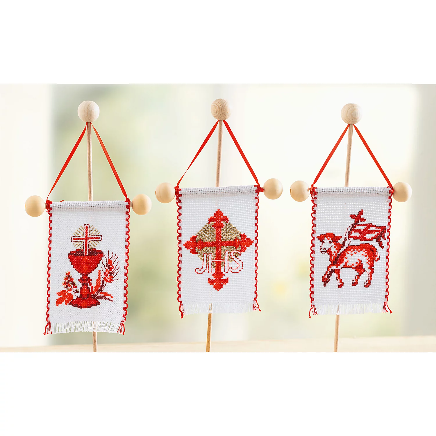 Stickpackung Osterfahnen, 3er-Set Image