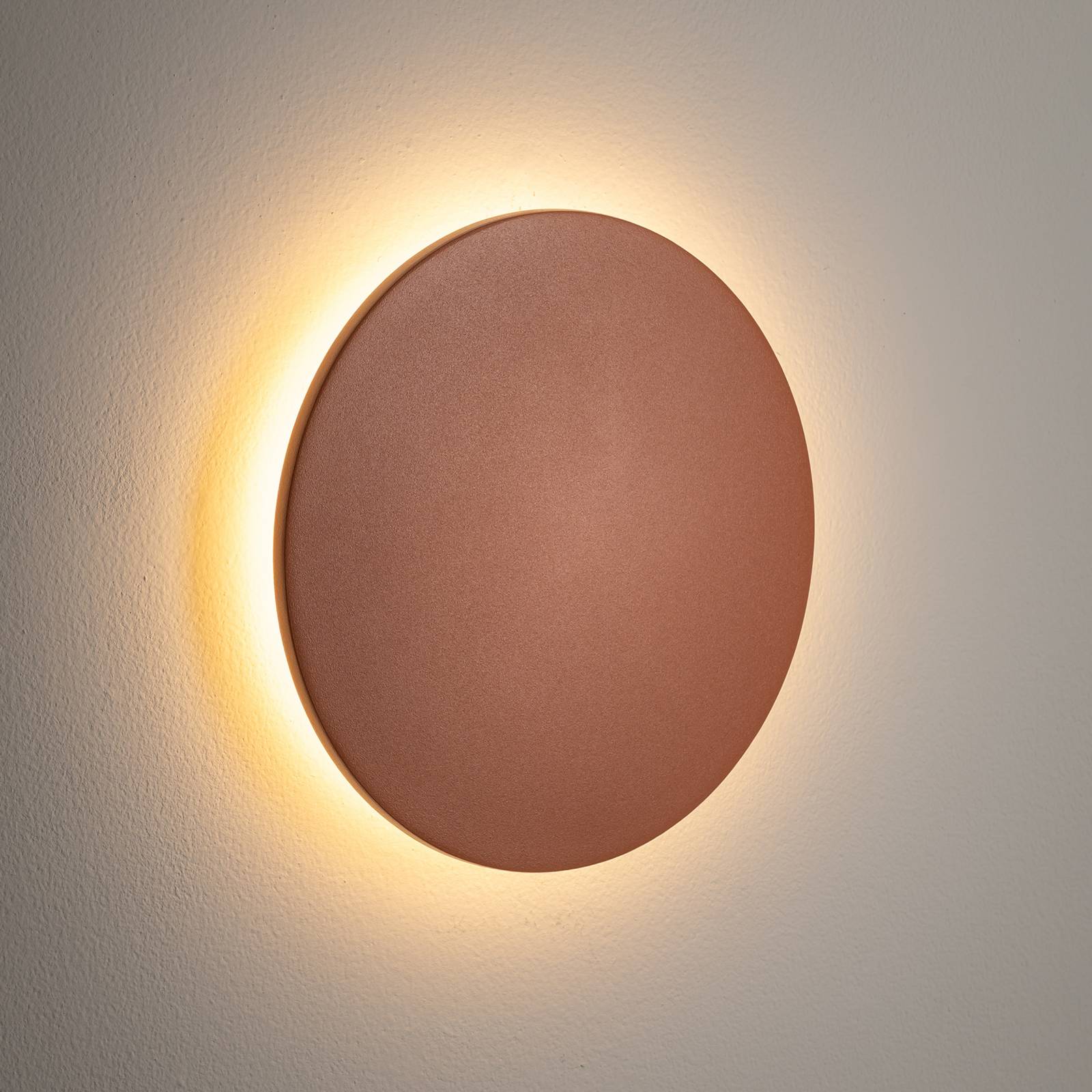 LED-Wandleuchte Aria M, ziegelrot, Aluminium, Ø 18 cm M Nowodvorski Lighting, rot, Aluminium, LED Wandleuchte außen