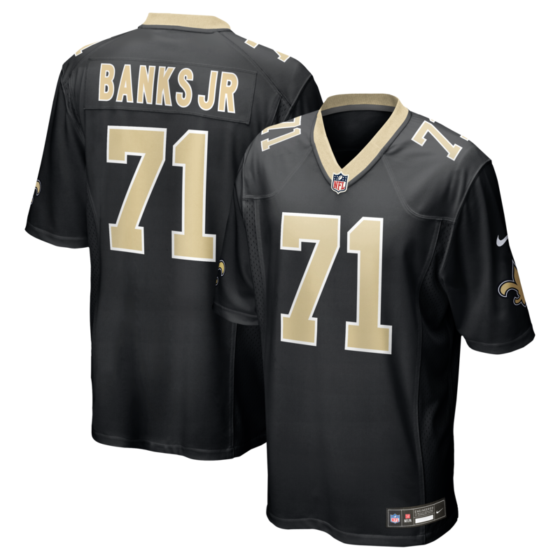 New Orleans Saints NFL 2025 Draft First Round Pick Nike Game Heimtrikot - Schwarz - Kelvin Banks Jr. - Herren Image
