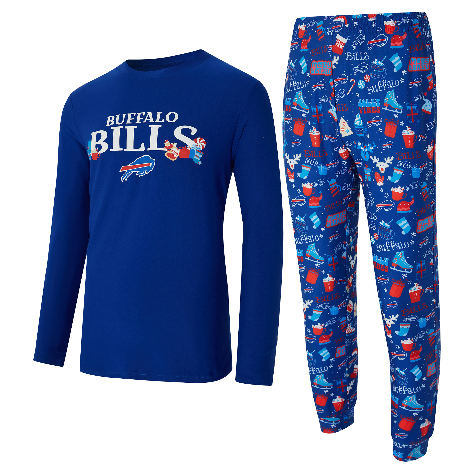 Concepts Sport Herren-Set: Langarmshirt und Hose in Royal Buffalo Bills Kastanienbraun Image