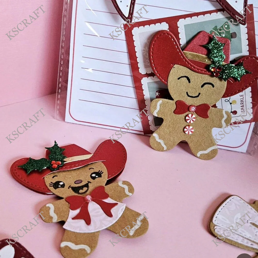 KSCRAFT pain d'épice Cowgirls matrices de découpe pochoirs pour bricolage Scrapbooking décoratif gaufrage bricolage cartes en papier