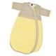 Gesslein 773065 Bubou Babyschlafsack mit abnehmbaren Ärmeln: Temperaturregulierender Ganzjahresschlafsack, Baby Größe 110 cm, beige/gelb mit Punkten weiß