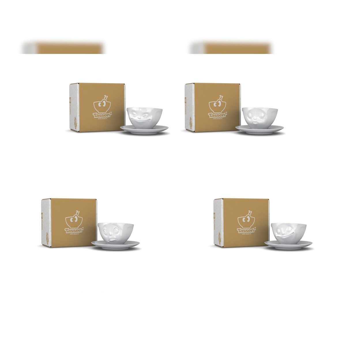 Tassen-Set 4-tlg. - jeweils 200 ml - FIFTYEIGHT Kaffeetasse - Dekor Weiß - 1 Set Image