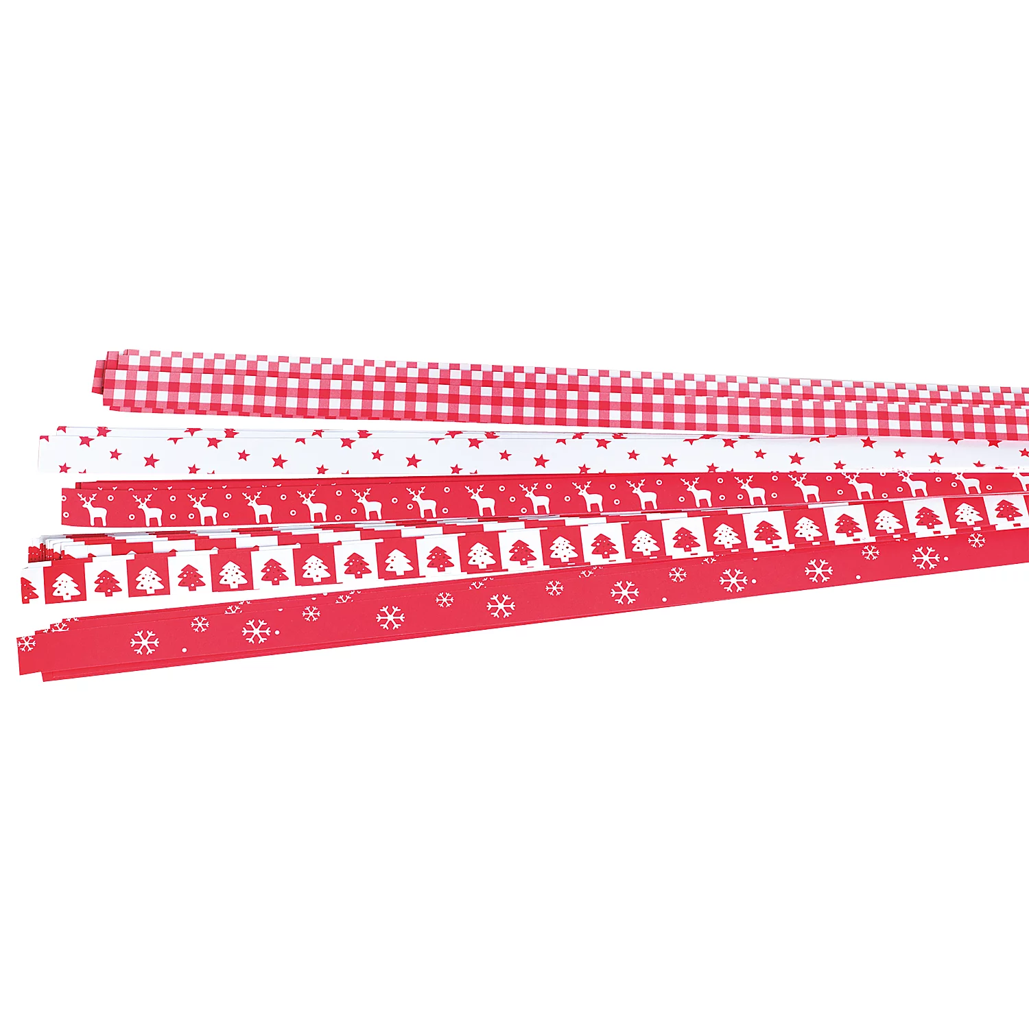buttinette Papierstreifen Weihnachten, rot-weiß, 1,5 x 60 cm, 60 Streifen Image