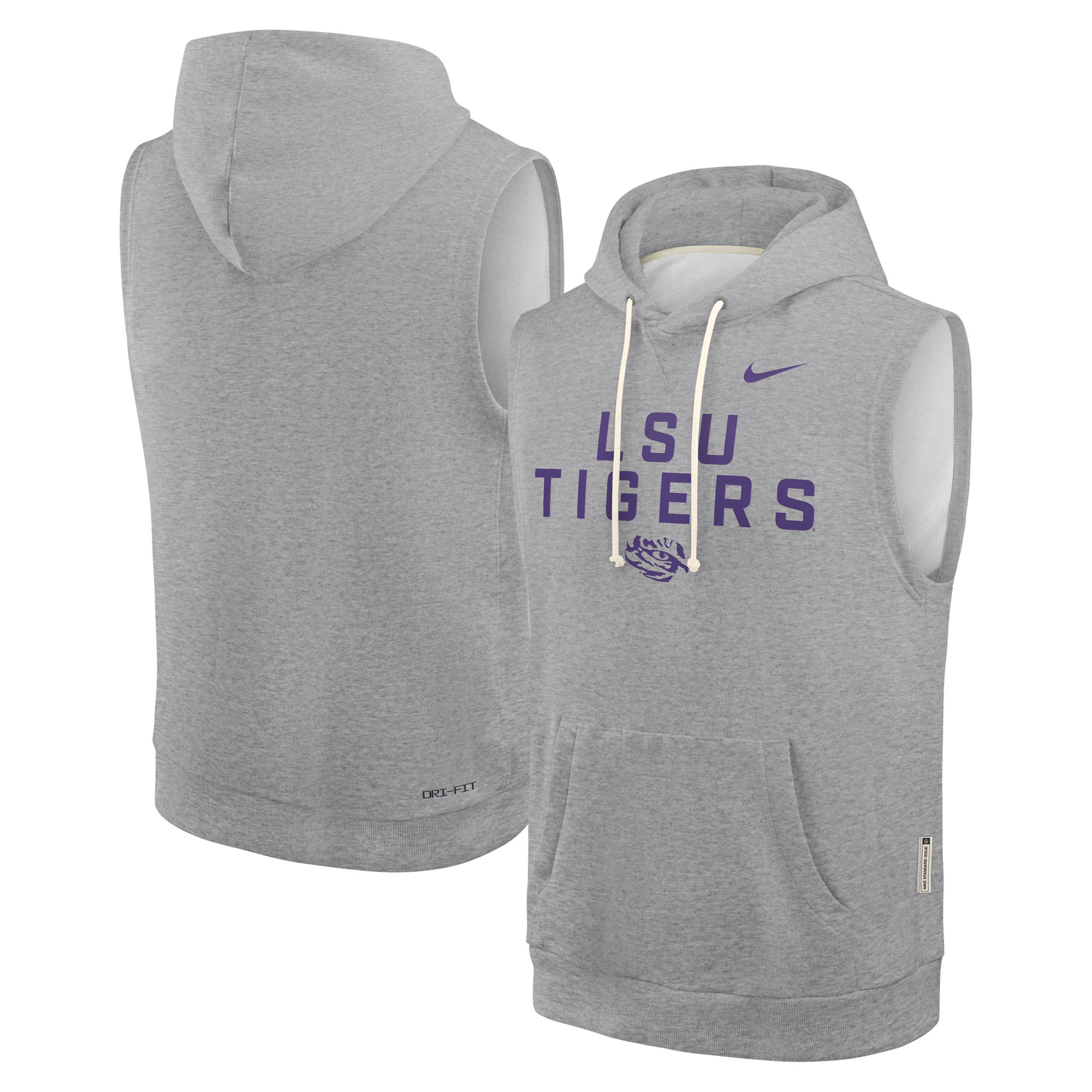 Nike Heather Gray LSU Tigers 2025 Sideline Standard Issue Dri-FIT Ärmelloser Hoodie für Herren Image
