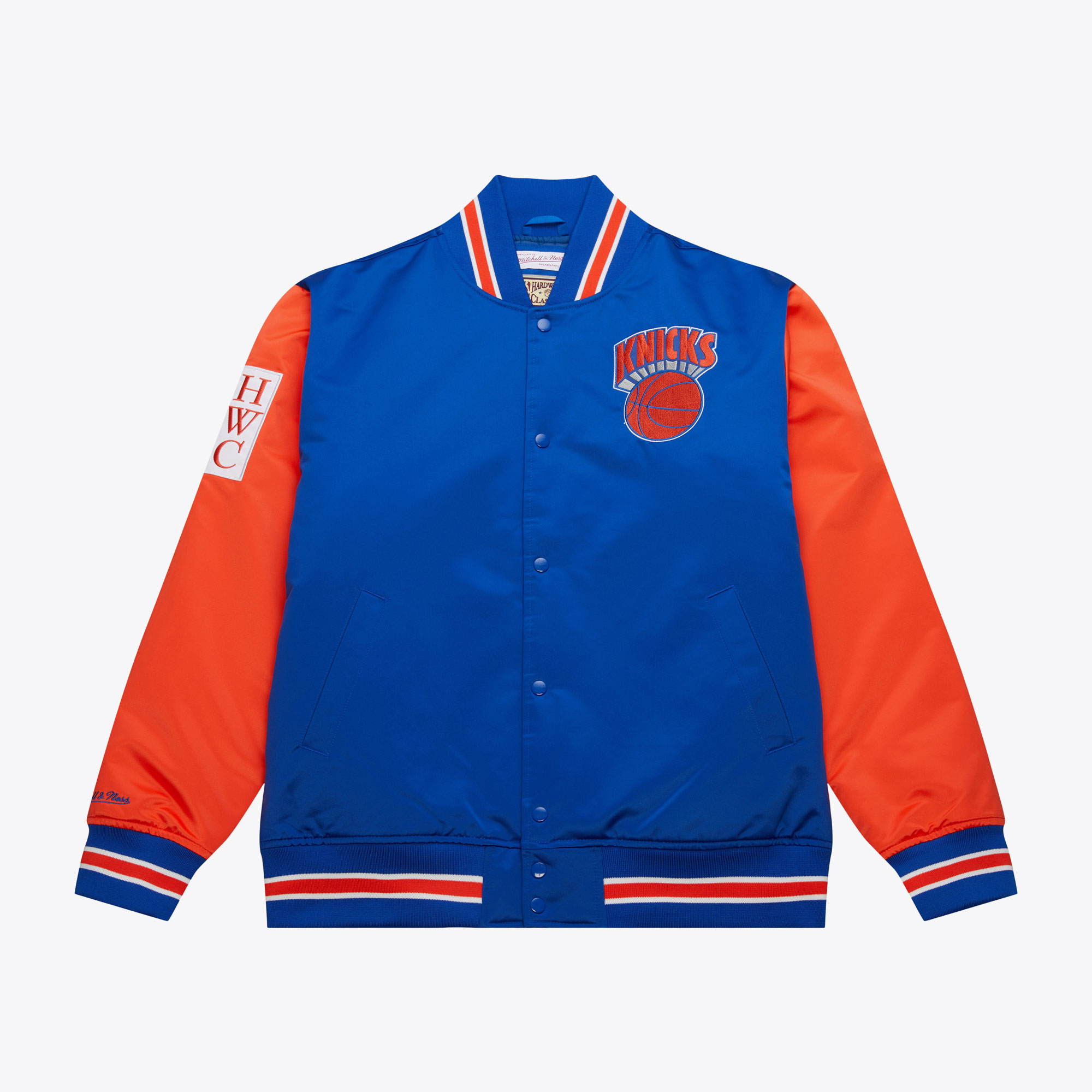 New York Knicks Mitchell & Ness Primetime Heavyweight Satinjacke Image