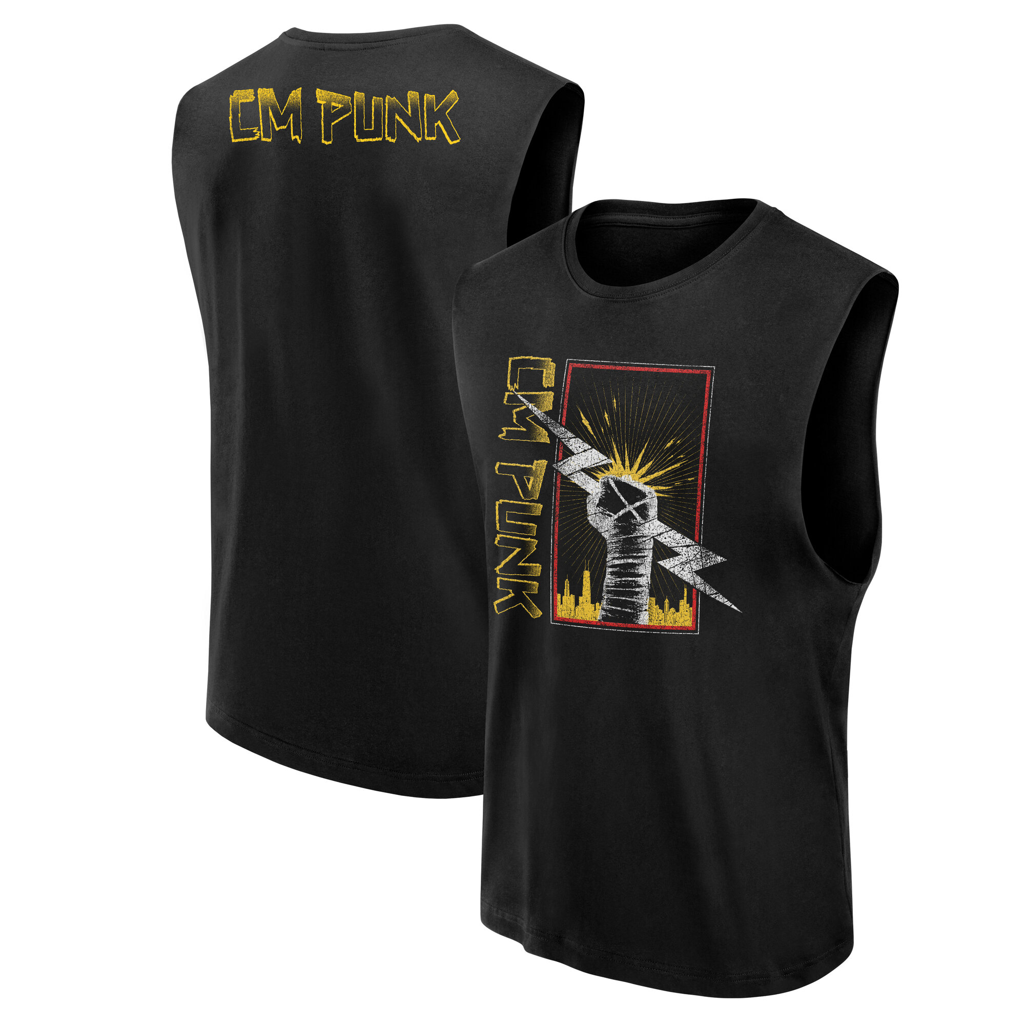 WWE CM Punk Chicago Fist Tank - Schwarz - Herren Image