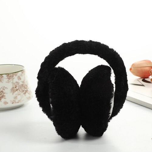 Modische Winter-Ohrenschützer für draußen, weicher Kunstpelz-Ohrenwärmer im Fußball-Design, winddicht, aus Wolle, faltbar, warm, für Kinder und Erwachsene Image