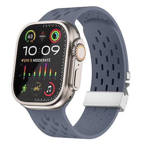 Sportarmband Solo-Loop Kompatibel mit Apple Watch Armband 38mm 40mm 41mm 42mm 44mm 45mm 49mm Luxus Verstellbar Silikon Ersatzarmband für iwatch Ultra 3 2 Series 11 10 9 8 7 SE 6 5 4 3 2 1 Image